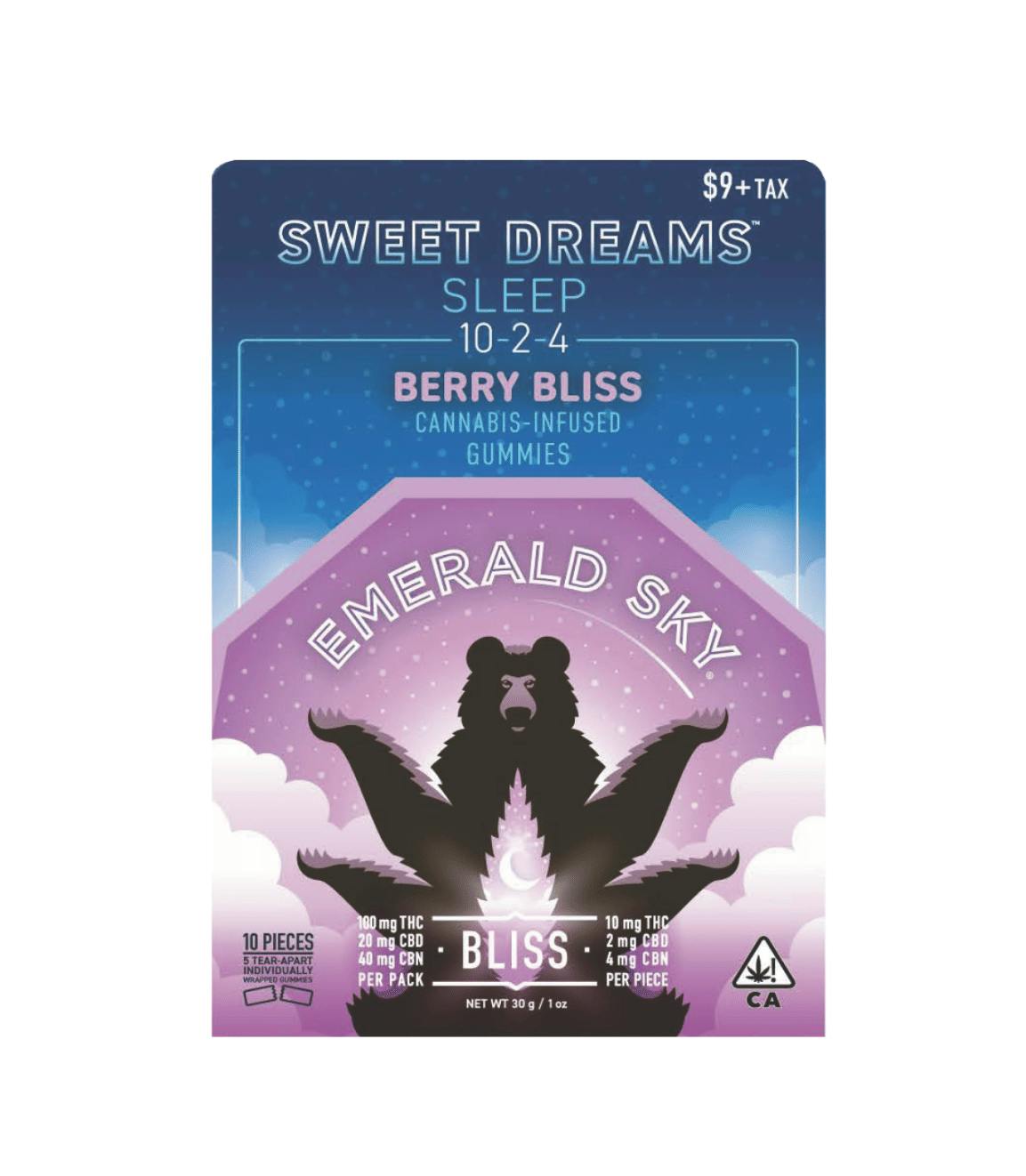 Emerald Sky - Berry Bliss - 10:2:4 THC/CBD/CBN 5 pack - Gummy - Indica