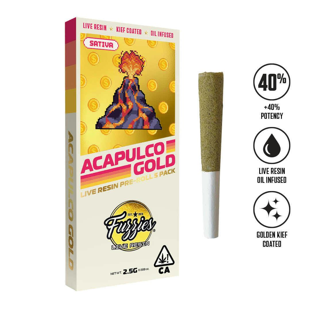 Fuzzies - Acapulco Gold - .5g Diamond Infused Prerolls(5pk) - Infused PR - Sativa