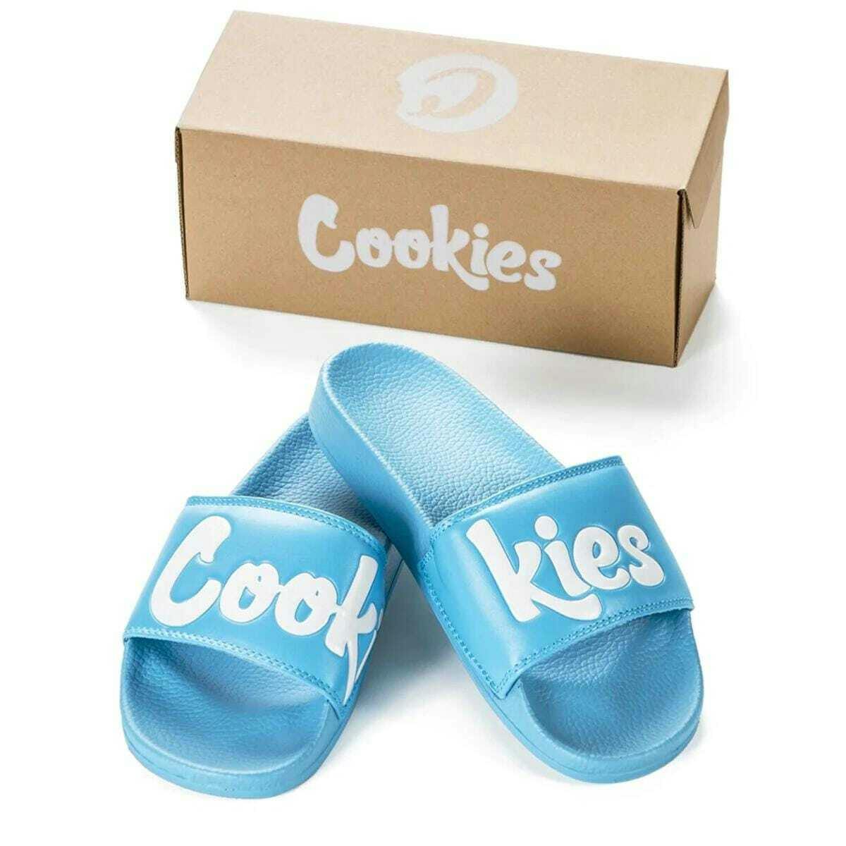Cookies Co. - Cookies Original Blue Mint Logos Faux Leather Slides - 10M