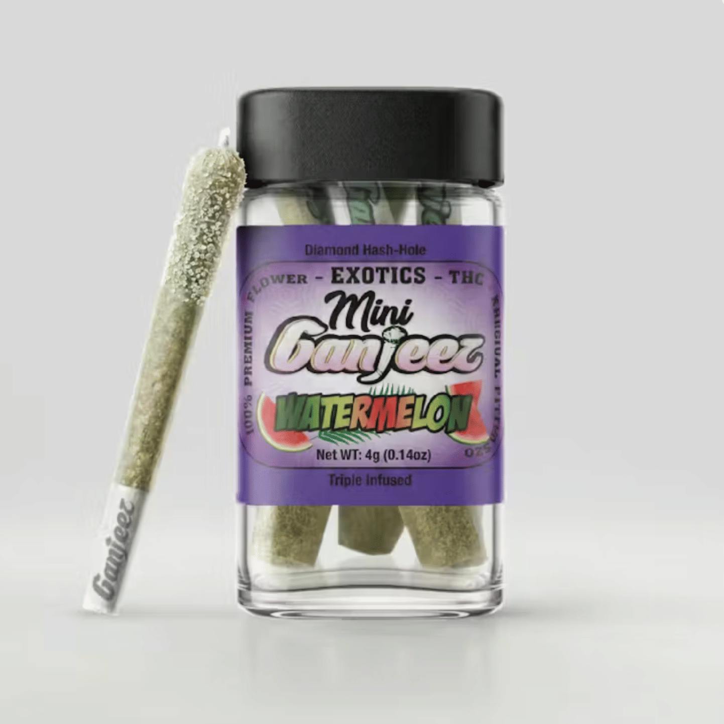 Ganjeez - Watermelon - .8g Triple Infused Prerolls (5pk) - Infused PR Pack - Indica