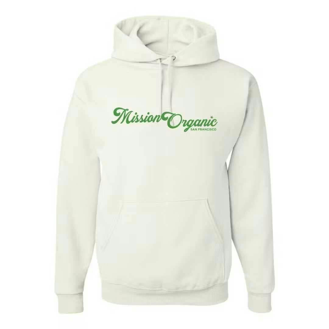 Mission Organic Inc. - White Mission Organic Logo Pullover Hoodie - Small