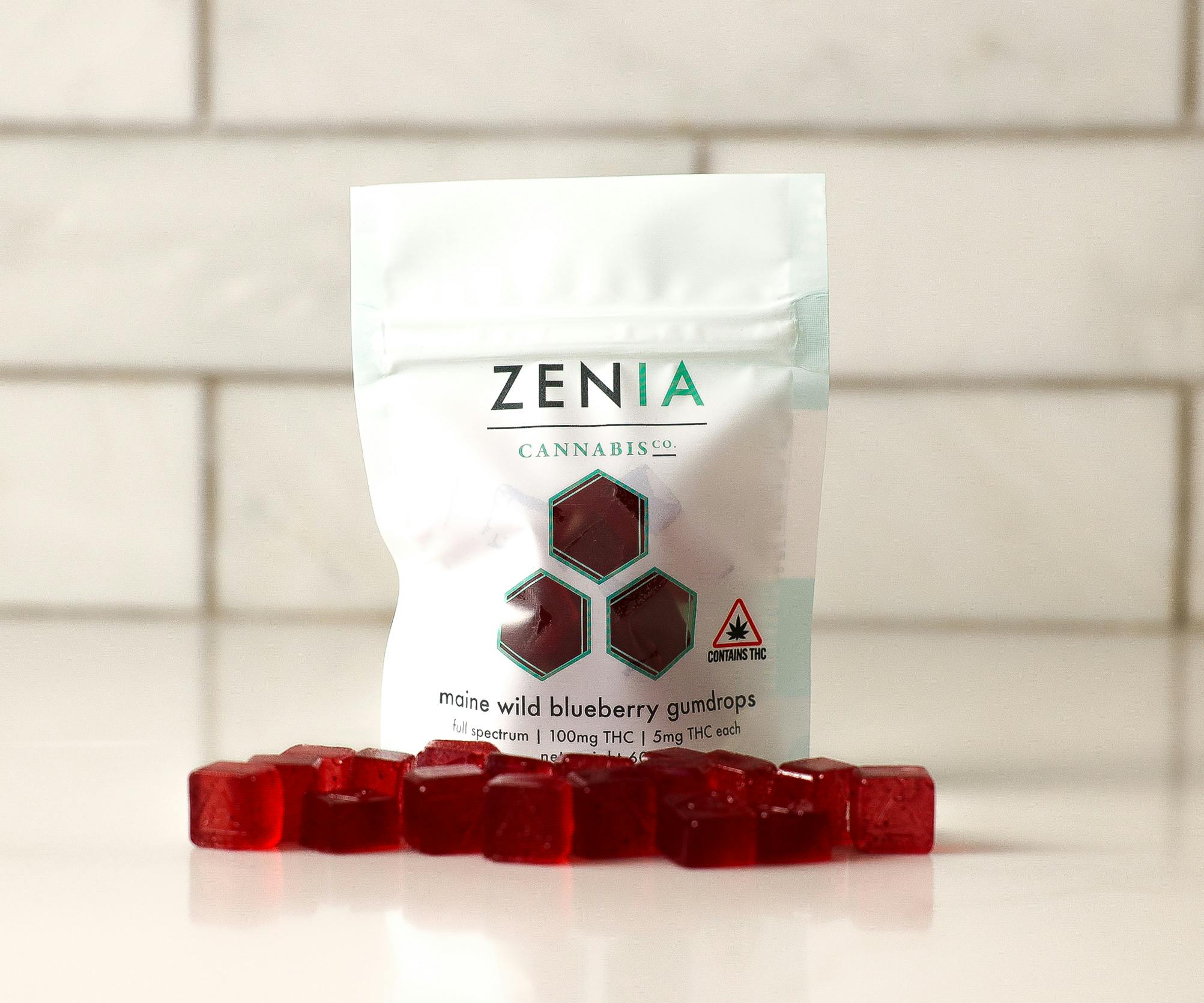 Zenia - Gumdrops Maine Wild Blueberry 1:1 100mg THC:100mg CBD 20pk