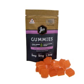 JAR Gummies Hash Rosin - Pineapple Peach Mango Sativa 100mg 20 pk