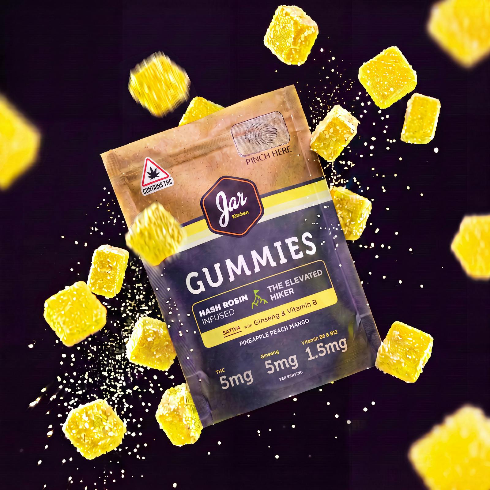 Pineapple Peach Mango Gummies - Sativa - 100mg ( 5mg / piece )