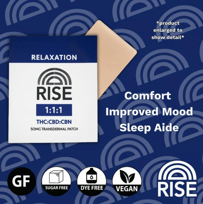 Rise | 50mg Transdermal Patch | Relief 4:1 (THC:CBD)