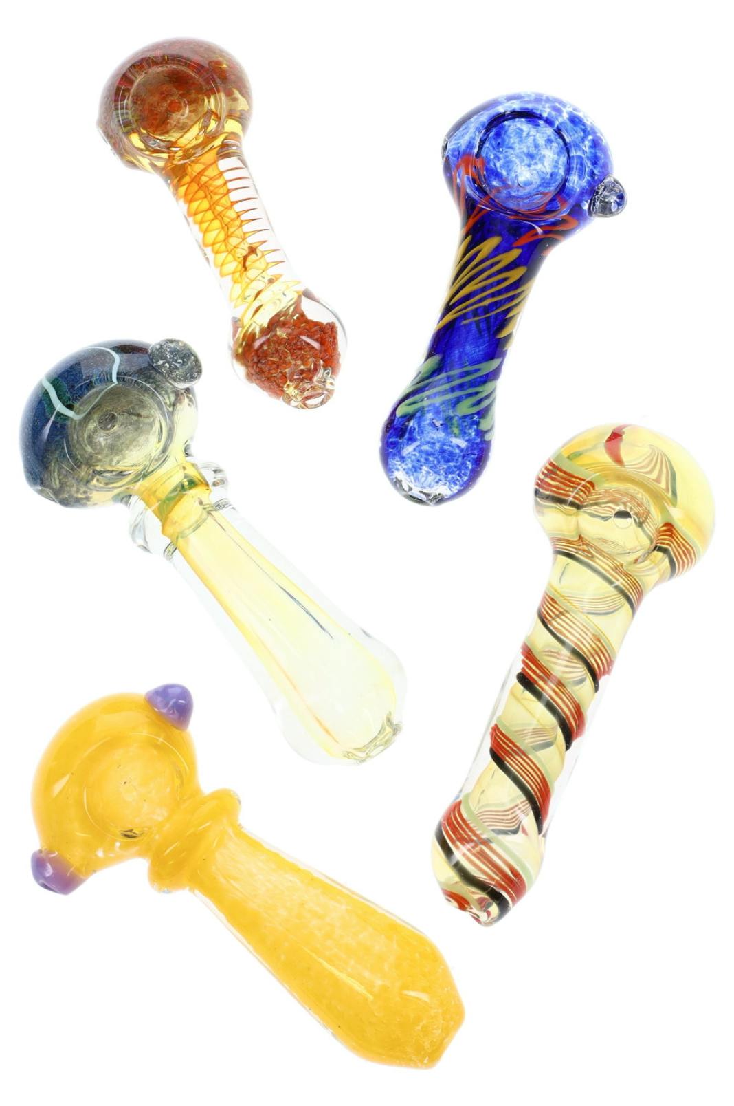 (Assorted) 4–4.5" Colorful Glass Hand Pipe – P3136