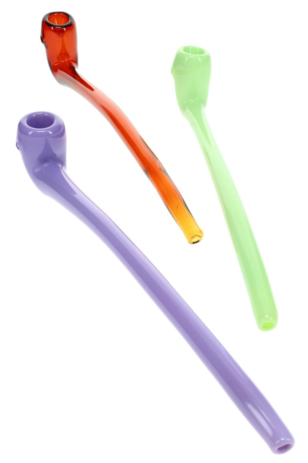11" Colored Glass Sherlock Pipe – P2567