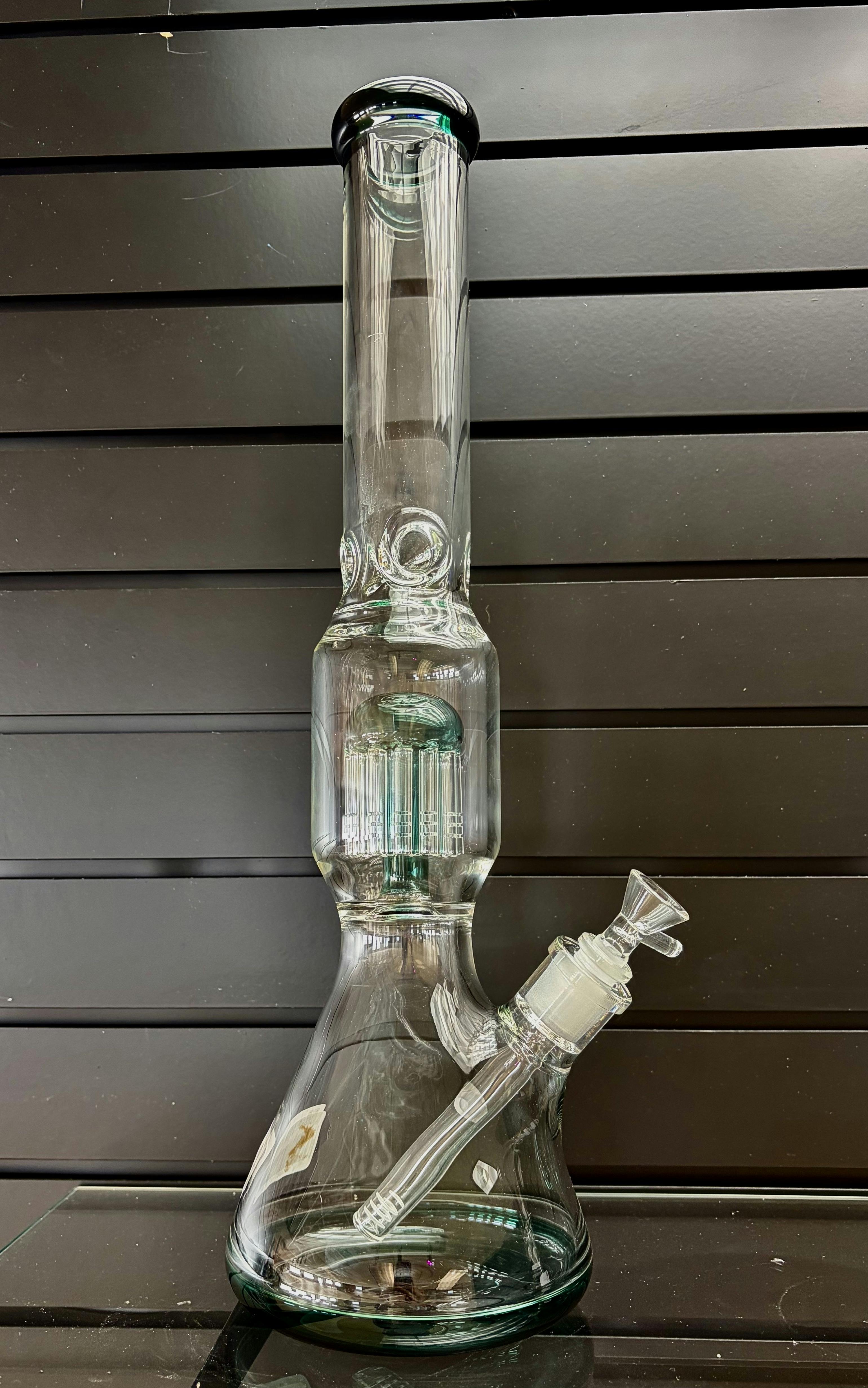 Teal 18" Large Glass on Glass Beaker Water Pipe with Tree Perc