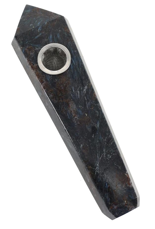 4" Gemstone Jewel Pipe- (Astrophyllite) W0299