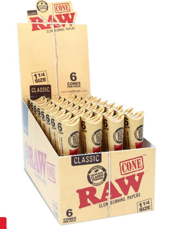 Raw Classis Slow Burning Paper -6 Cones (Natural) RP147