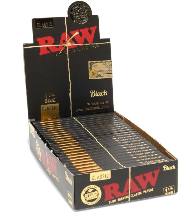Raw Black 1 1/4 Rolling Paper at The Cannabis Co.