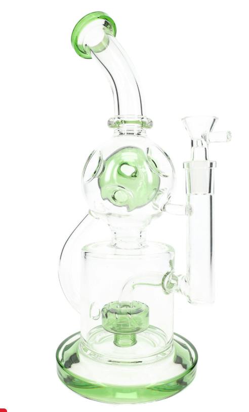 11.5" Stemless GoG Faberge Recycler Water Pipe – Drum Perc – WP3413
