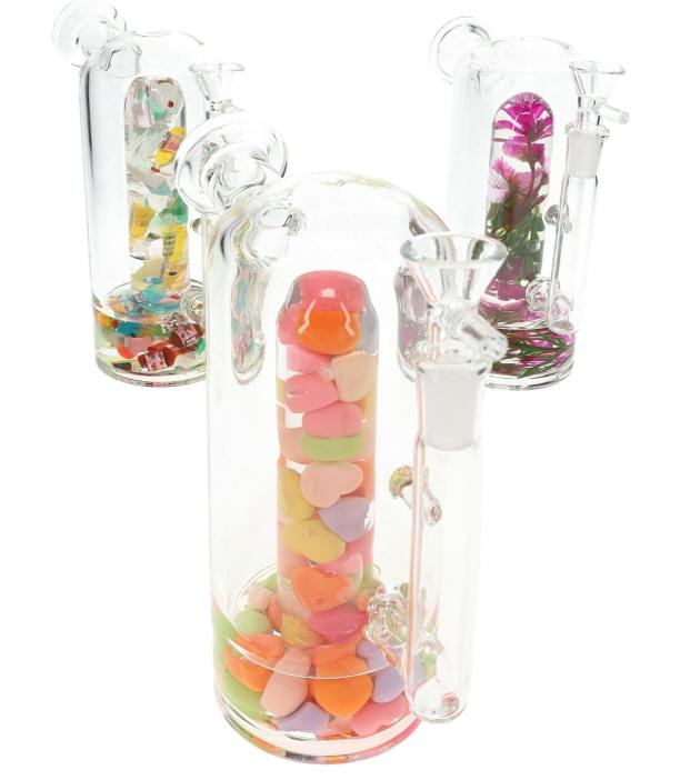 (Assorted) 7" Clear GoG Unique Design Chamber Water Pipe – WP3283