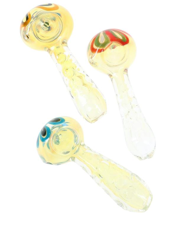 3.5" Color Changing Indentation Glass Pipe – P3219