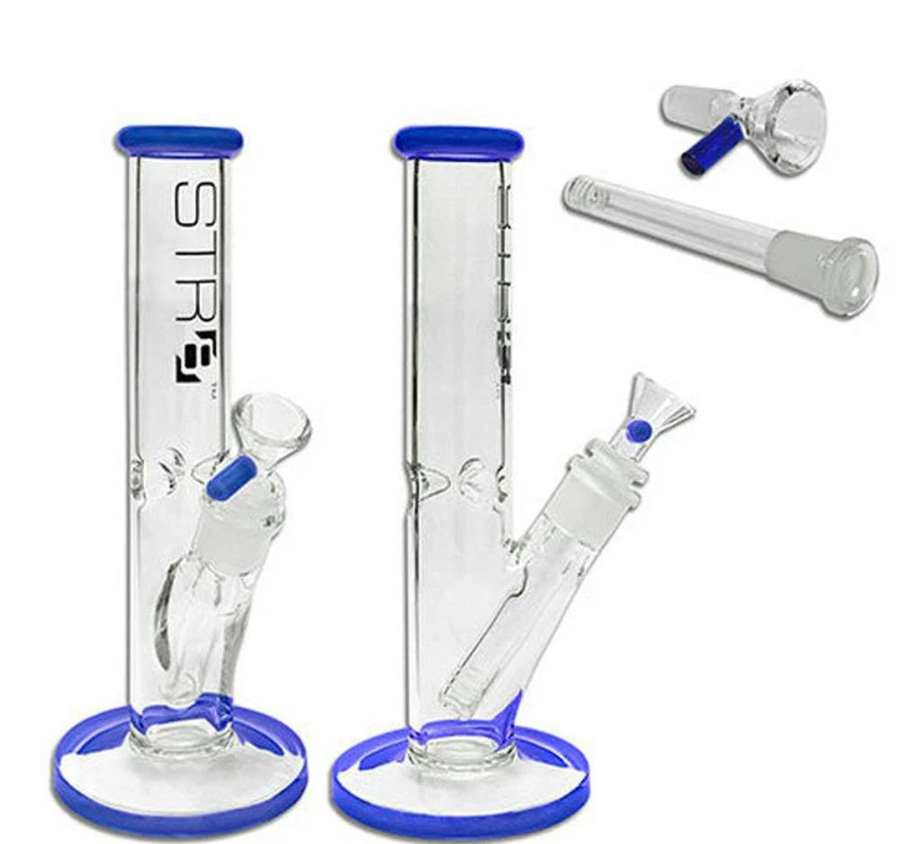 STR8 10" Water Pipe Straight Tube W/ Ice Catcher - Various Colors