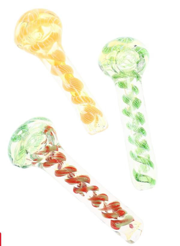 3.5" Striped Color Changing Glass Spoon Pipe – P1997