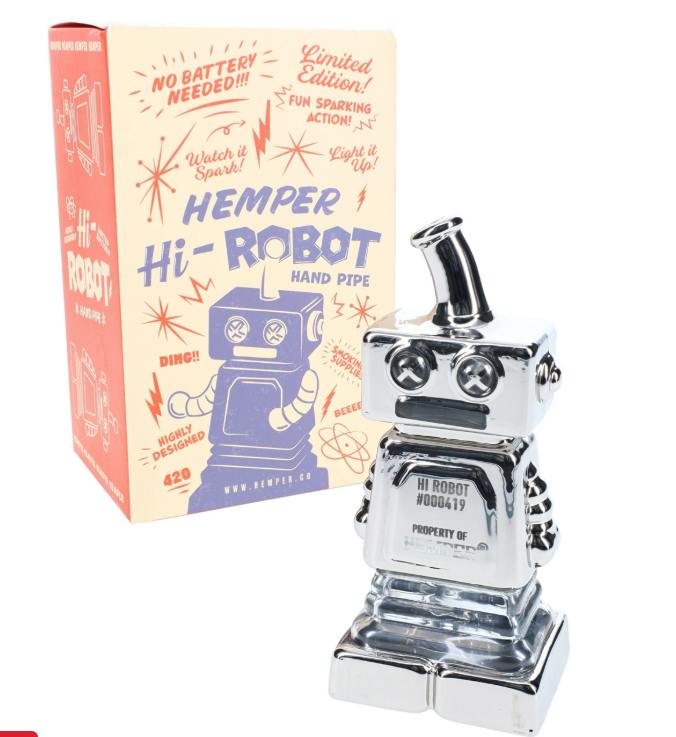 4.4" Hemper Hi-Robot Glass Hand Pipe – P3247