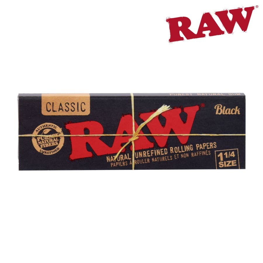 RAW - Black 1 1/4" Rolling Papers