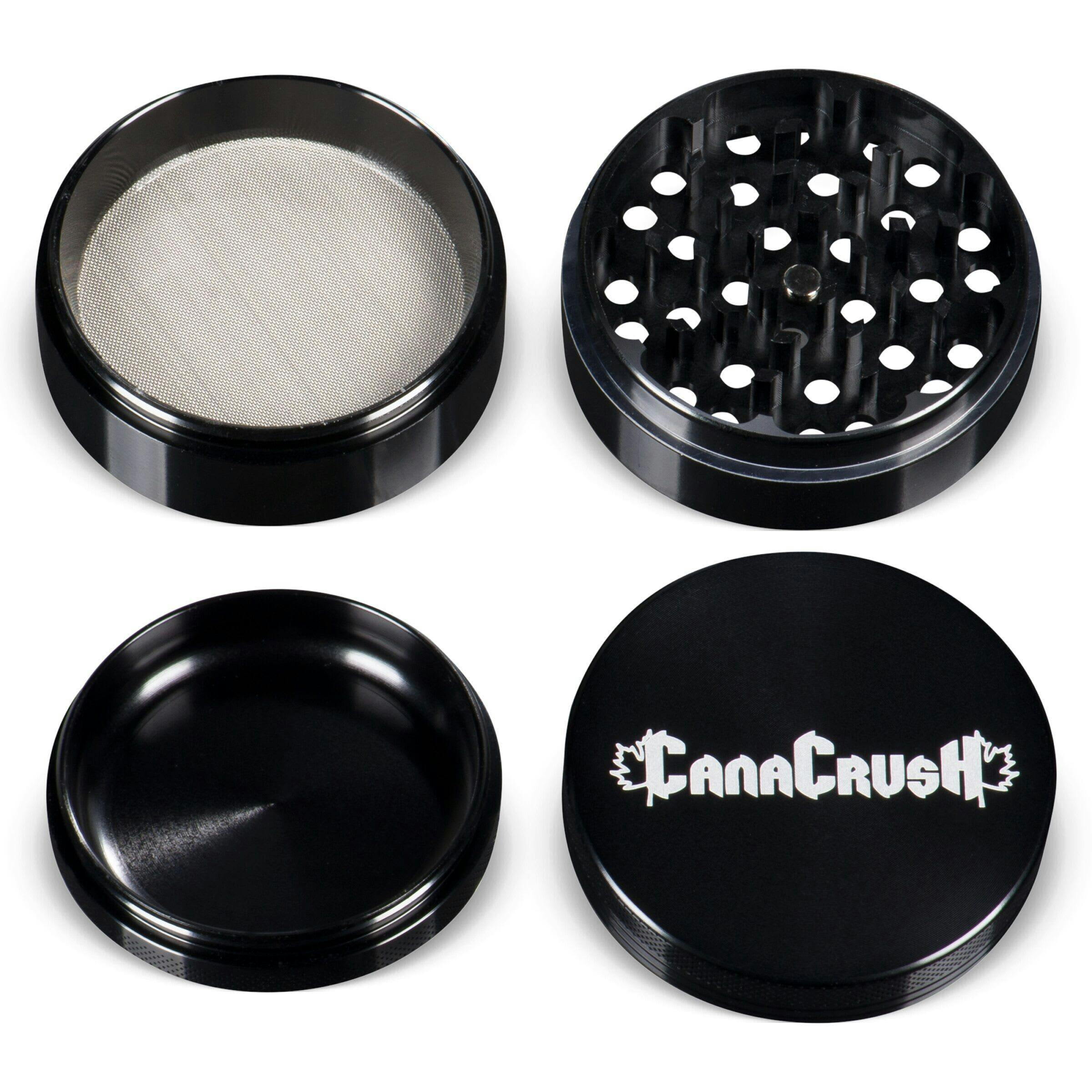 CANNACRUSH 4-Piece 2.5" Grinder BLACK