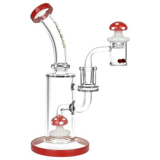Pulsar - Shroom Rig Set w/ Carb Cap - 8.5" / 14mm F Red