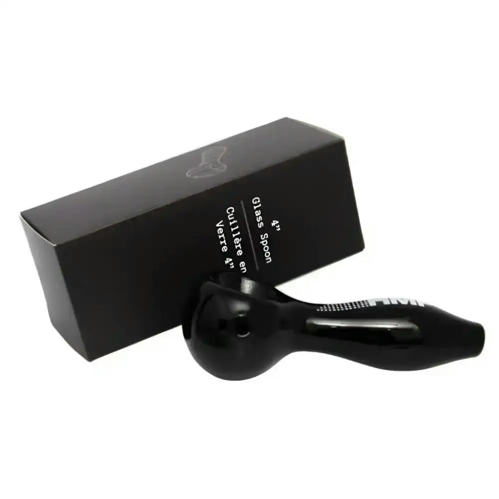 HMP - 4" Glass Spoon Pipe Black