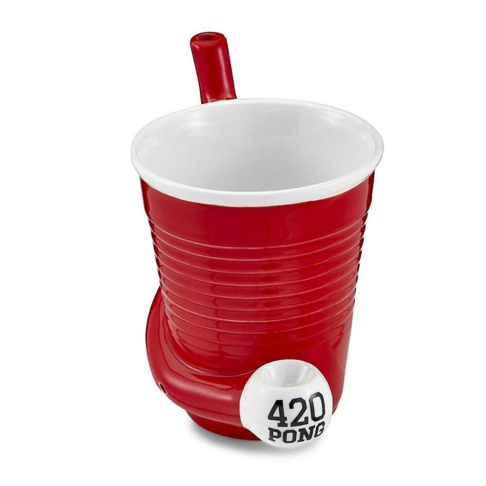 Beer Pong Pipe Mug Red Party Cup Color