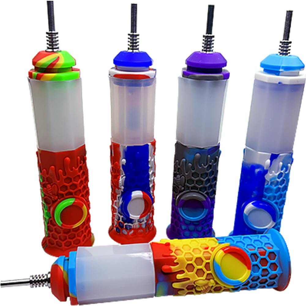 Silicone Nectar Bubbler With Stash Assorted Colors 10mm