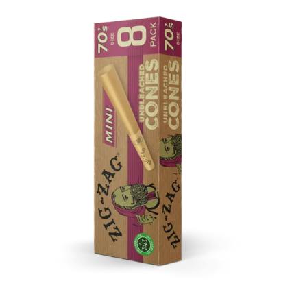 Zig Zag Unbleached Preroll Cones 70‘s Size - 8pk