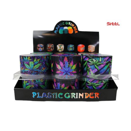 75mm Weed Leaf Pattern Polymer 4pc Grinder