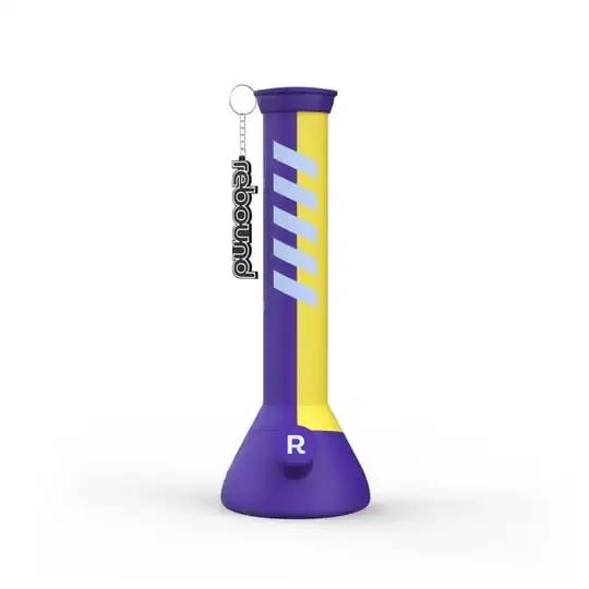 14" Silicone Beaker Bong - Purple & Yellow