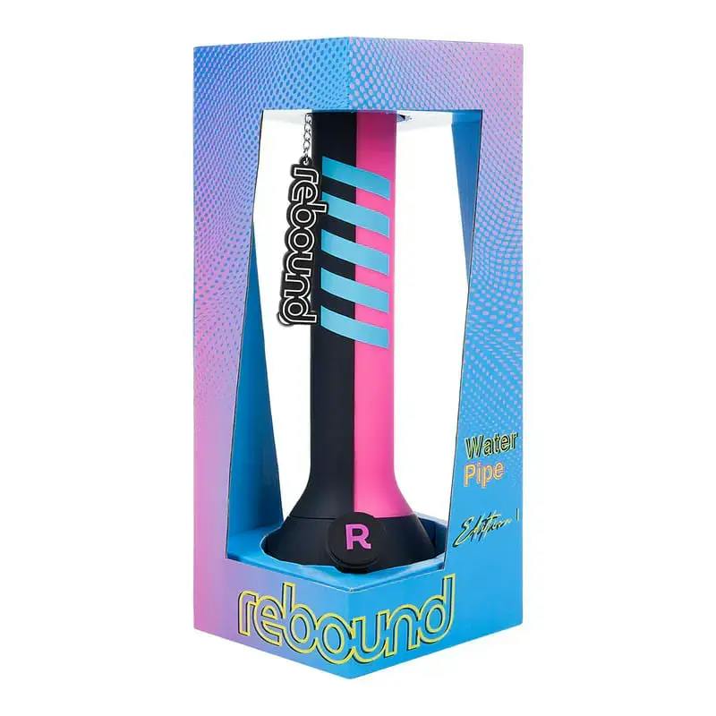 Pink & Black Rebound 14 Inches Silicone Waterpipe Beaker