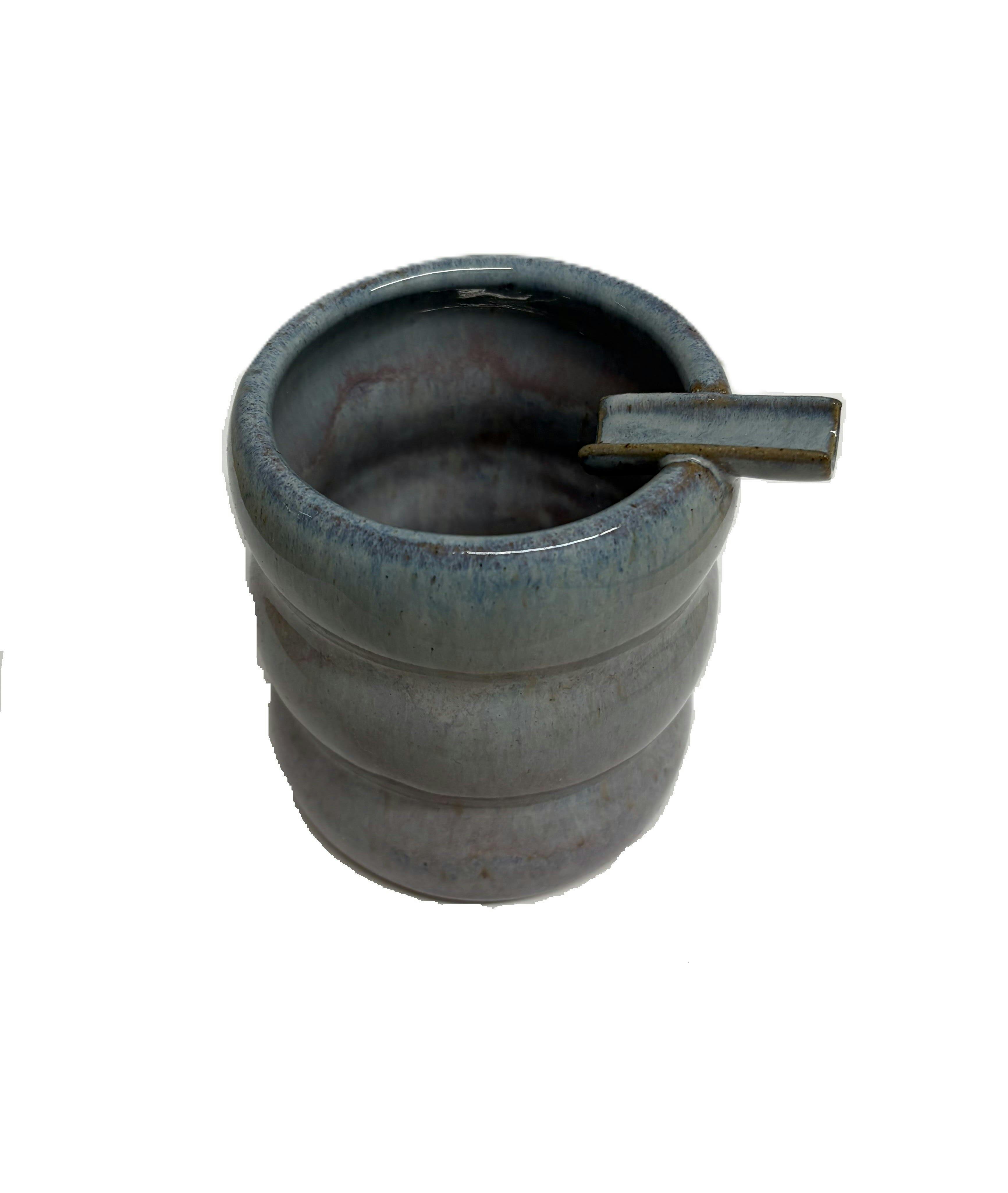 Blue cup clay ashtray