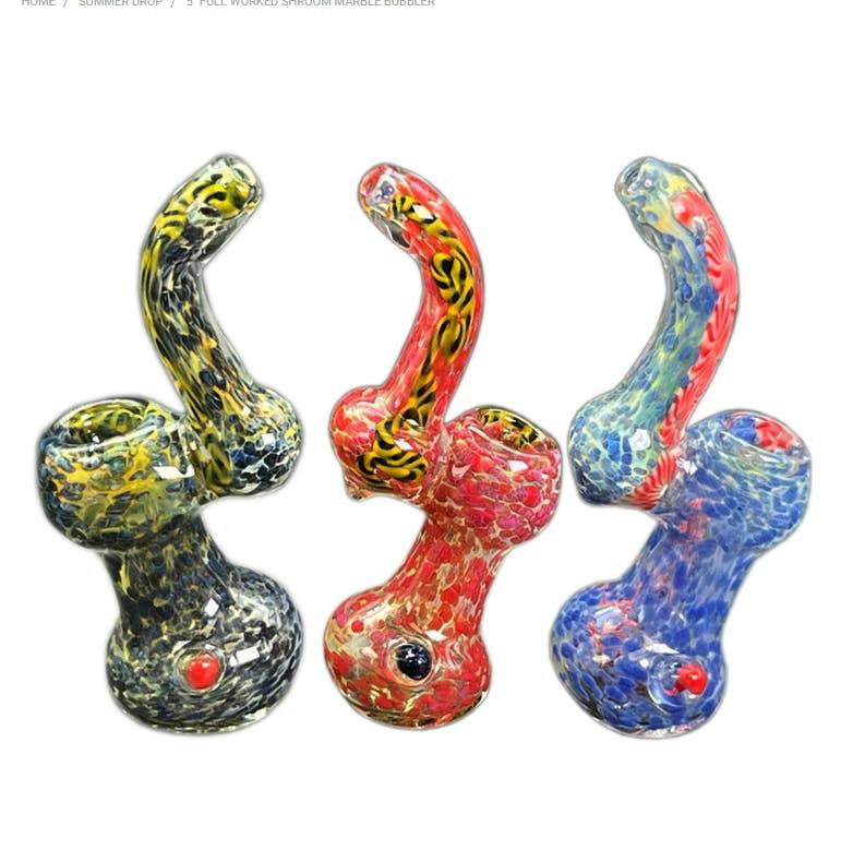 High Mountain Imports - 5" Full Worked Shroom Marble Bubble