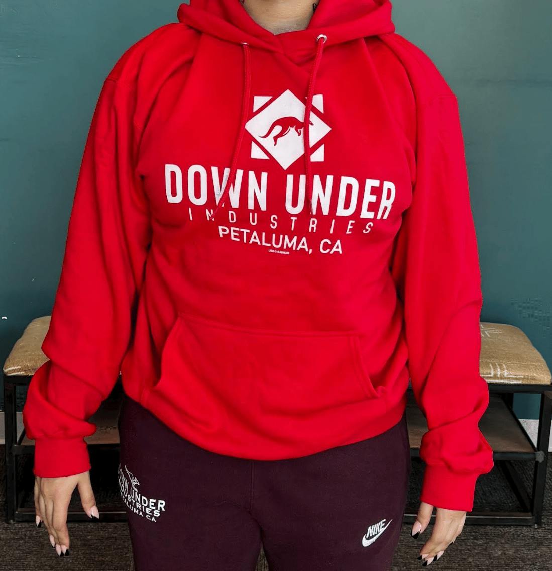 Medium Red Down Under Diamond Logo Hoodie
