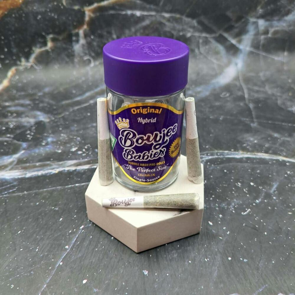 Boujee Babies- Original Hybrid 6 x .45G 50% Bubble Hash Infused Preroll Pack-Organic