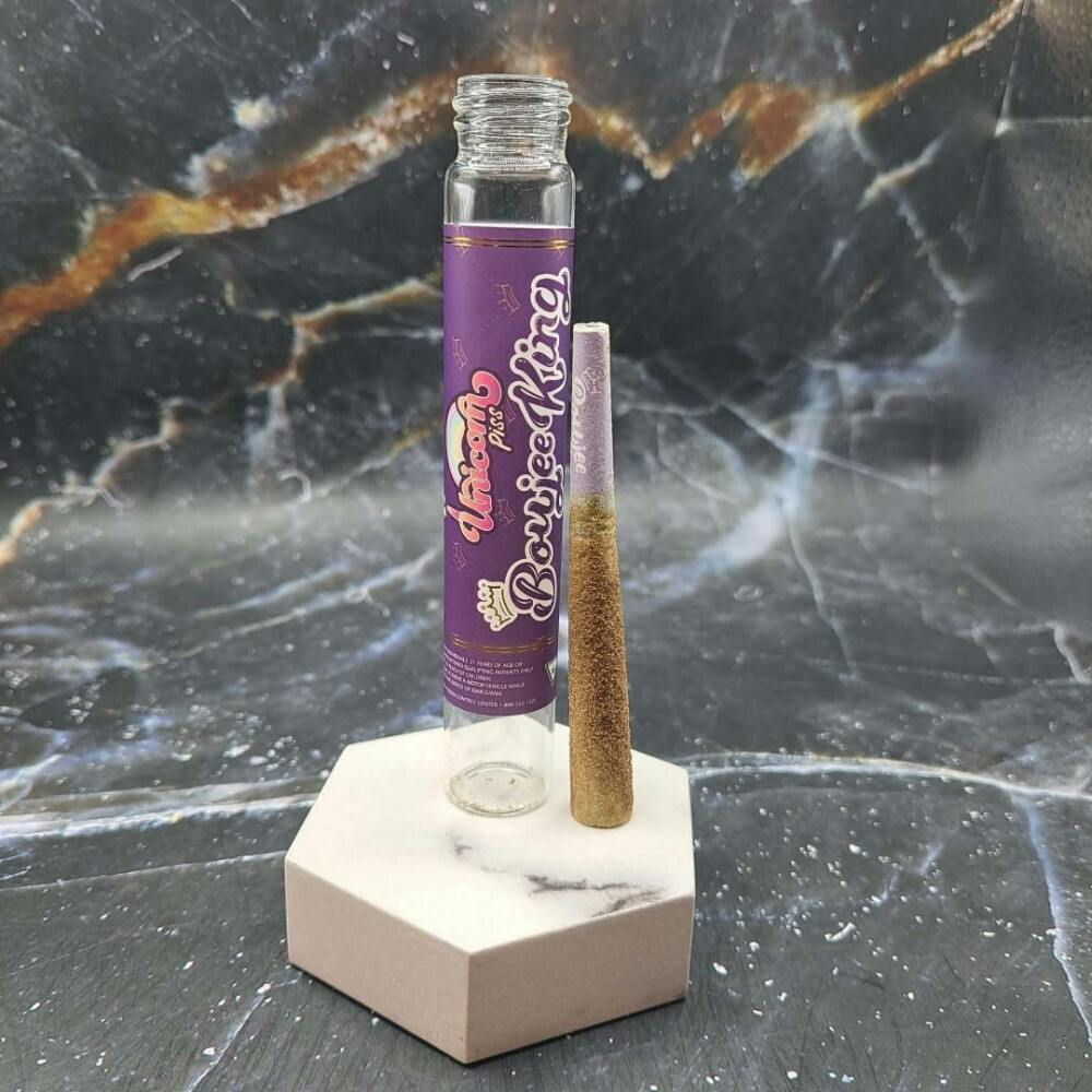 Boujee King-Unicorn Piss 1.5G Bubble Hash Infused Organic Preroll-Hybrid