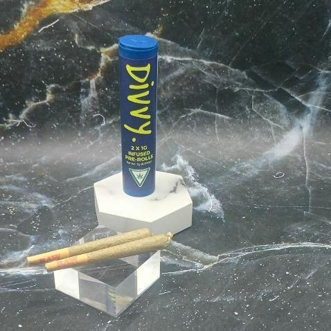 DIVVY- Peach Burst-Hybrid- 2 x 1G Infused Preroll Pack