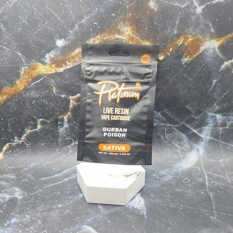 Platinum Vape- Durban Poison Live Resin Sativa 1G Cart