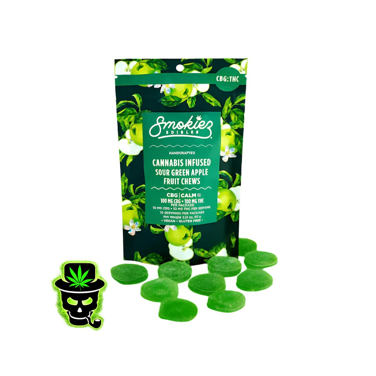 Sour Green Apple Gummies 1:1 THC:CBG | 100mg | 10ct | 10mg/ea