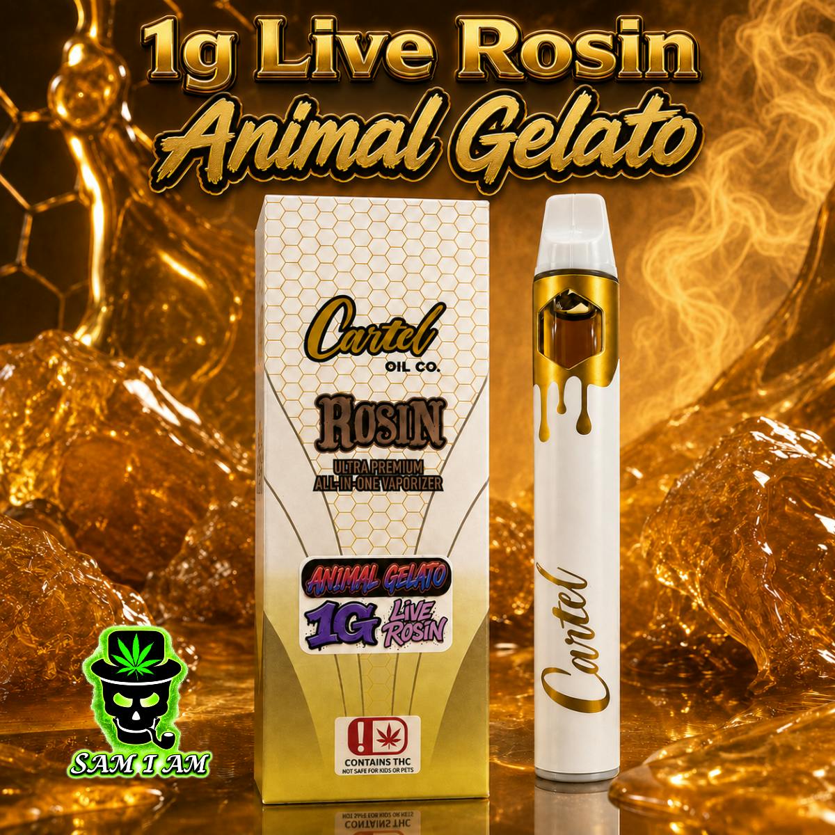 Cartel Oil Co | Disposable | Live Rosin | Indica | Animal Gelato | 1g