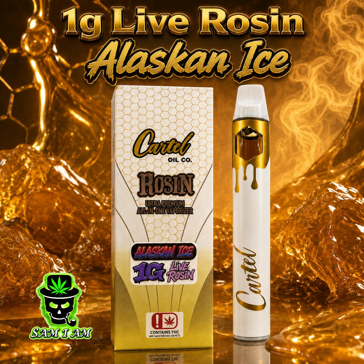 Cartel Oil Co | Disposable | Live Rosin | Sativa | Alaskan Ice | 1g