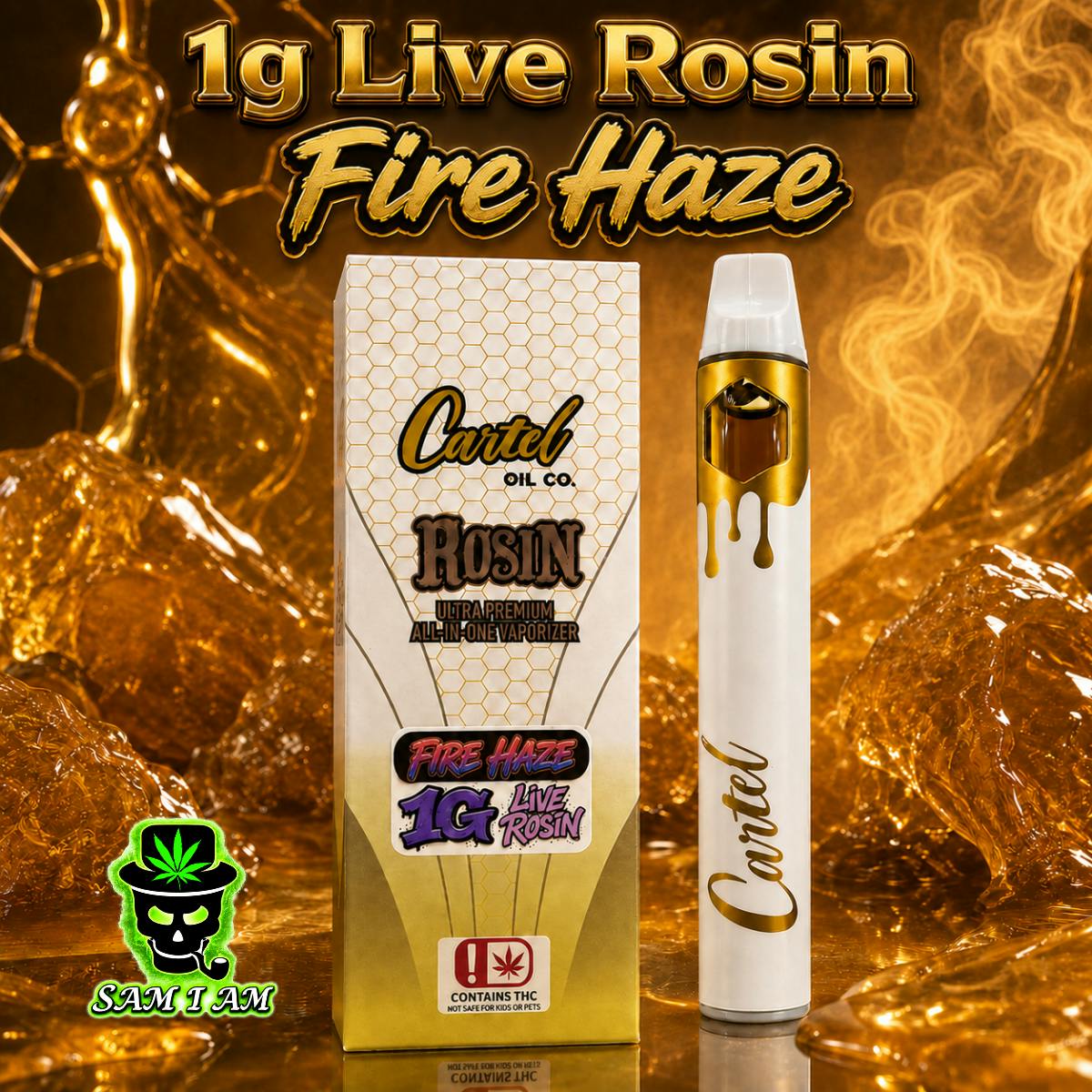 Cartel Oil Co | Disposable | Live Rosin | Sativa | Fire Haze | 1g