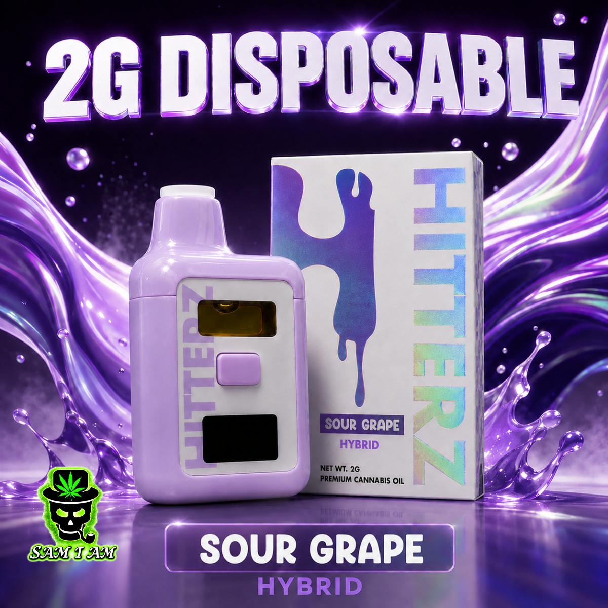 HITTERZ SOUR GRAPE 2G DISPOSABLE
