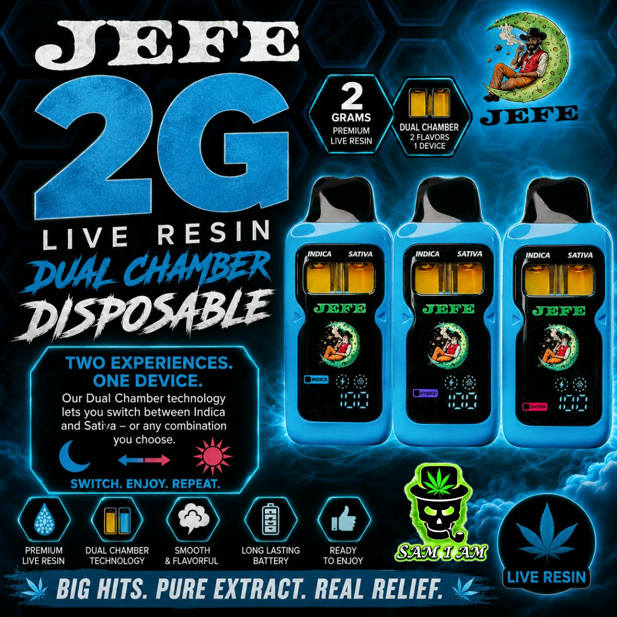 JEFE DUAL GMO COOKIES | LEMON CHEESE 2G LIVE RESIN DISPOSABLE