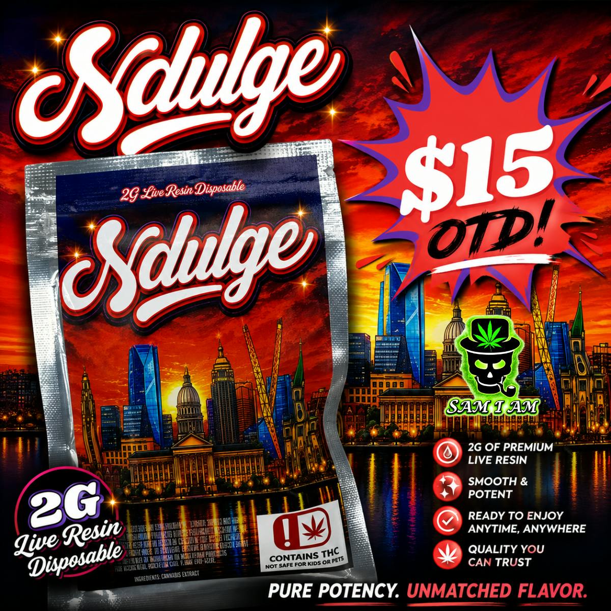NDULGE LAZER GUN 2G DISPOSABLE