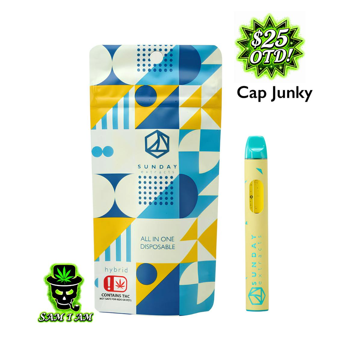 SUNDAY CAP JUNKY LIVE RESIN ALL IN ONE 2G DISPOSABLE