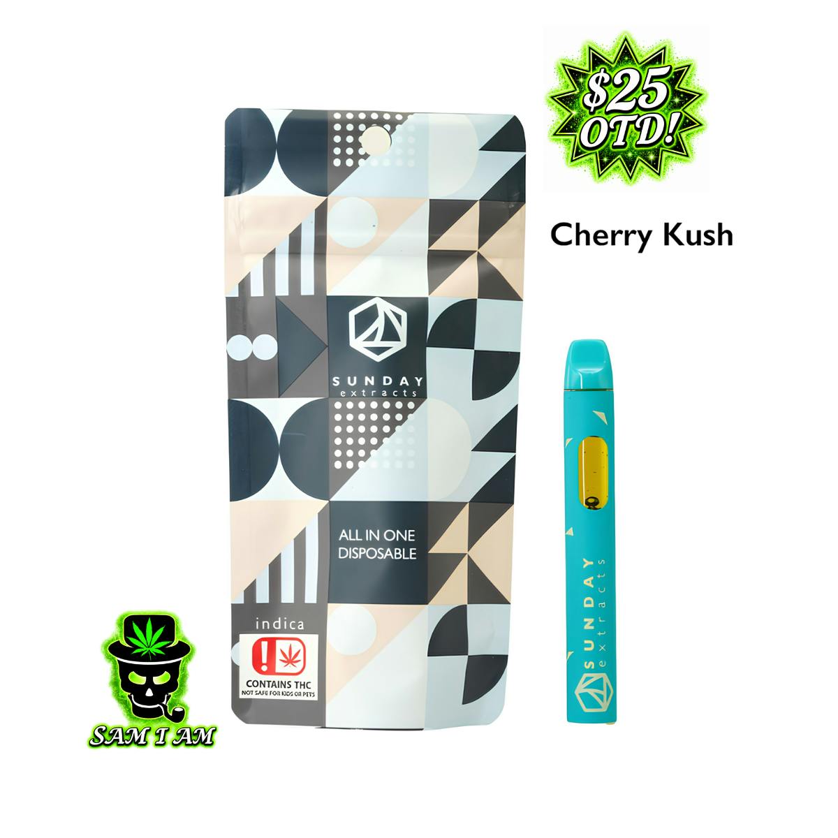 SUNDAY CHERRY KUSH LIVE RESIN ALL IN ONE 2G DISPOSABLE