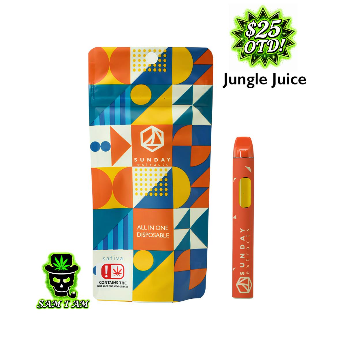 SUNDAY JUNGLE JUICE LIVE RESIN ALL IN ONE 2G DISPOSABLE
