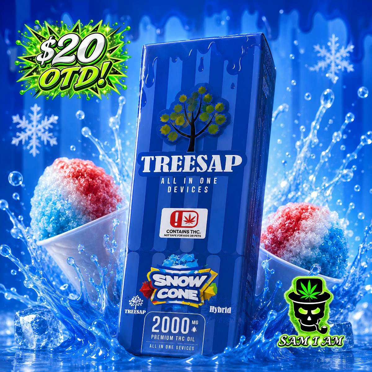 Treesap | Disposable | Distillate | Hybrid | Snow Cone | 2g