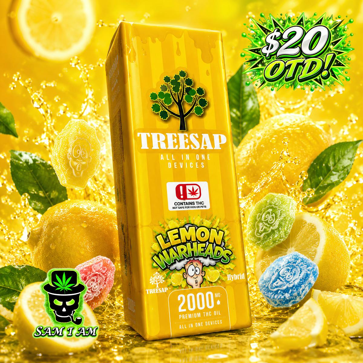 Treesap 1g All-In-One Vape Pen - Lemon Warheads